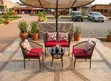Urban Veranda Modern Rattan Chat Set with Ruby Cushions - 2