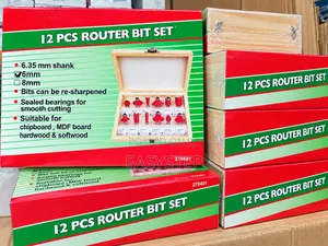 12pc Router Bit Set 6mm Shank - Heavy Duty Woodworking