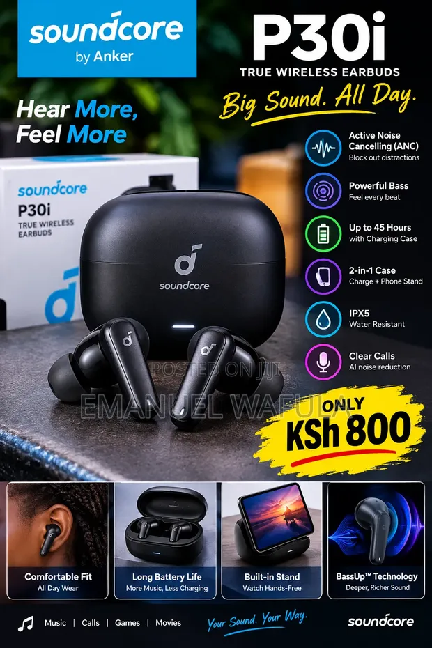 Soundcore P30i Wireless Noise-Cancelling Earbuds - 1
