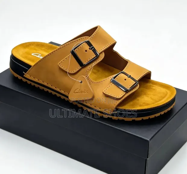 Clarks Brown Leather Sandals - 1