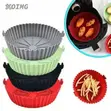 Round Silicone Air Fryer Liner with Handles - 1