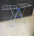 Foldable Clothes Drying and Hanging Rack - White/Blue - 2