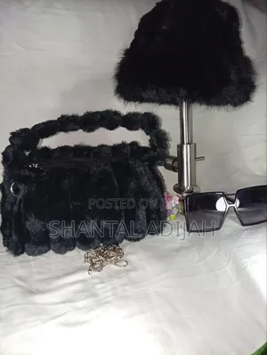 Fluffy Fur Handbag with Matching Hat
