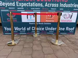Gold Bank Stanchions / Queue Stands (Pair)