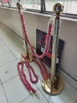 Gold Crowd Control Queue Stands (Set of 2 + Rope) - 3