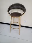 Gold Stand Stylish Counter Chair - 2
