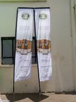 3.5m Telescopic Flag Stand with Branding - 3