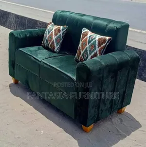 2-Seater Green Velvet Sofa