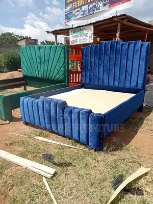 Brand New 5x6 Blue Chesterfield Bed Frame