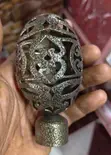 Silver Grey & Antic Gold Globe Curtain Rod Flowers - 2