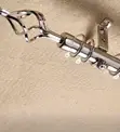 2m Silver & Black Adjustable Curtain Rods - 1