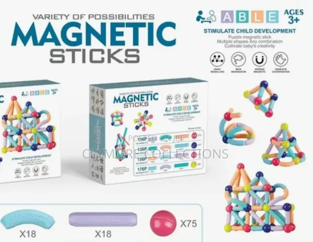 96-Piece Magnetic Building Blocks Sticks Set - STEM Toy - 1