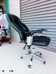 Boss High Back Leather Reclining Chair with Armrest - 1