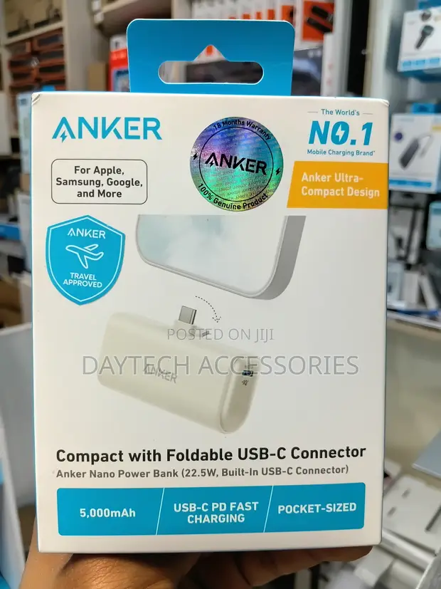 Anker Nano 5000mAh 22.5W USB-C Power Bank - White - 1