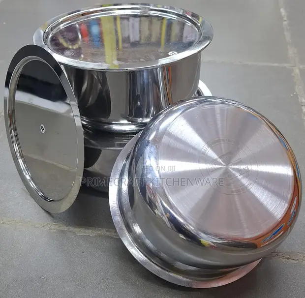 3 Pcs Aluminium Sufuria Set with Lids - 1