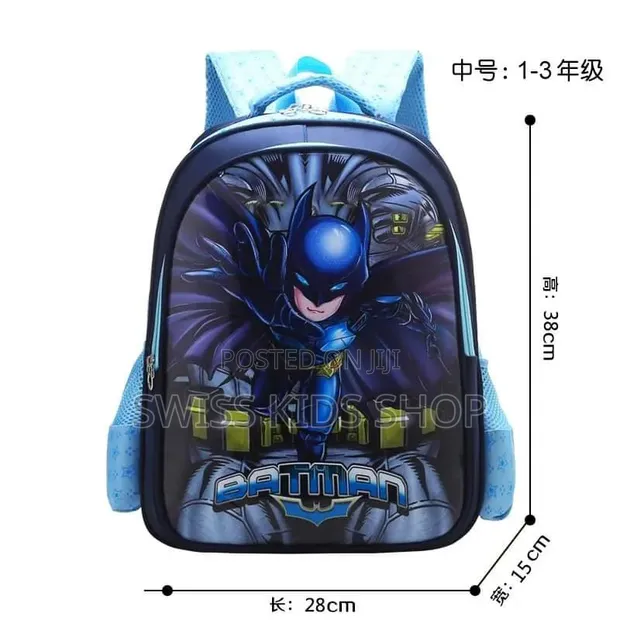 Batman Cartoon School Bag for Boys - 1