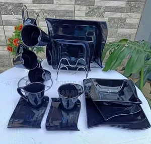 36-Piece Rectangular Dinner Set - Black