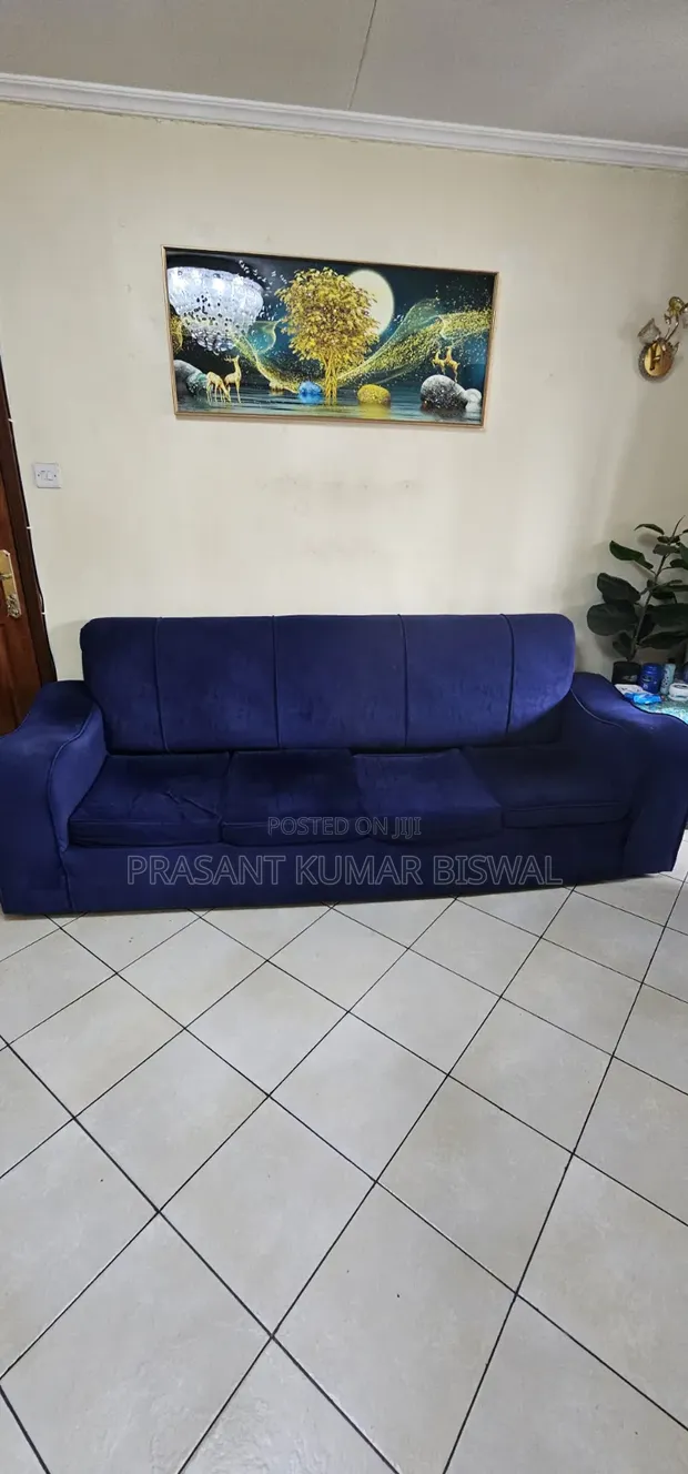 4 Seater Sofa - Blue - 1