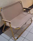 Portable Double Seat Camping Chair with Wood Armrest - 2