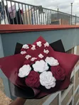 Crochet Roses - Red & White - 1