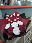 Crochet Roses - Red & White - 2