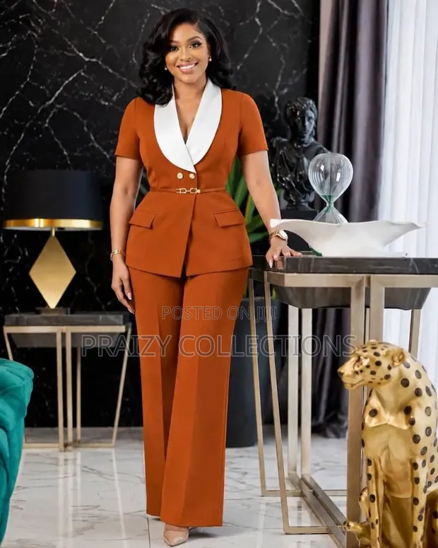 3-Piece Ladies Official Suit with White Collar - 1