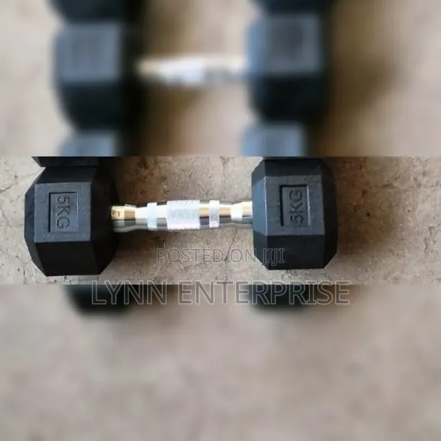 Brand New Bodyfit 5kg Hexagonal Dumbbell - 1