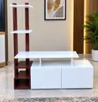 Modern Pallet TV Stand with White & Mahogany Finish - 2