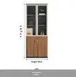 Executive Office File Cabinet - Brown Wooden 2 Door - 3