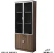 Executive Office File Cabinet - Brown Wooden 2 Door - 4