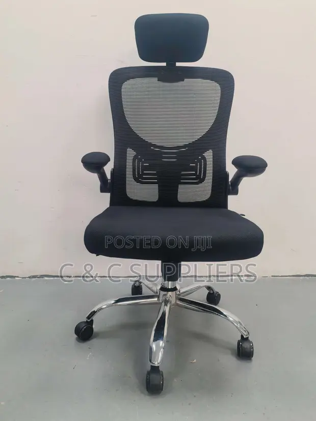 Swivel Mesh Desk Chair - Black - 1