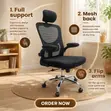 Swivel Mesh Desk Chair - Black - 4