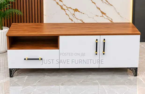 Mavuno Modern TV Console - White Walnut Finish - 1