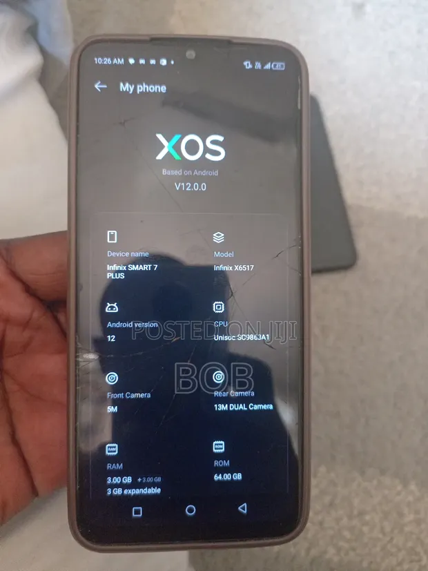 Infinix Smart 7 HD 64GB Blue (Used, Cracked Screen) - 1