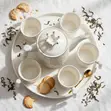 Crown Tea Set - 6 Mugs, Teapot, Rotating Tray - 3