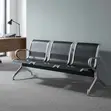 3-Link Black Waiting Bench - 2