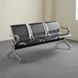 3-Link Black Waiting Bench - 3