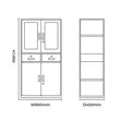 2-Swing Door Metal File Cabinet - White - 1