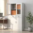 2-Swing Door Metal File Cabinet - White - 2