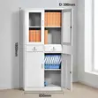 2-Swing Door Metal File Cabinet - White - 3