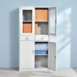 2-Swing Door Metal File Cabinet - White - 4
