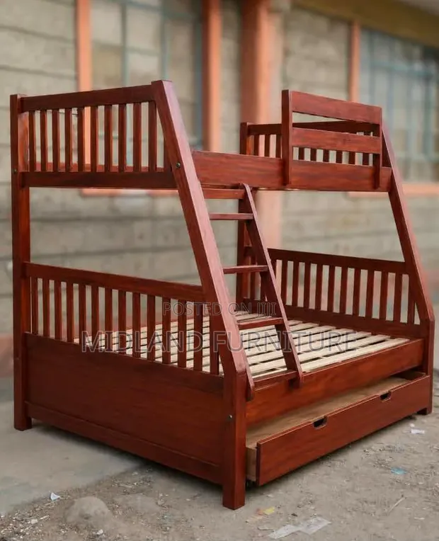Solid Hardwood Bunk Bed with Storage - Built - 1