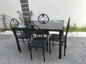 Meza ya Kulia ya Kioo ya Viti 4