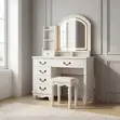 White Modern Vanity Makeup Desk - 5