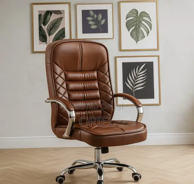 Premium Brown Leather Office Chair - 1