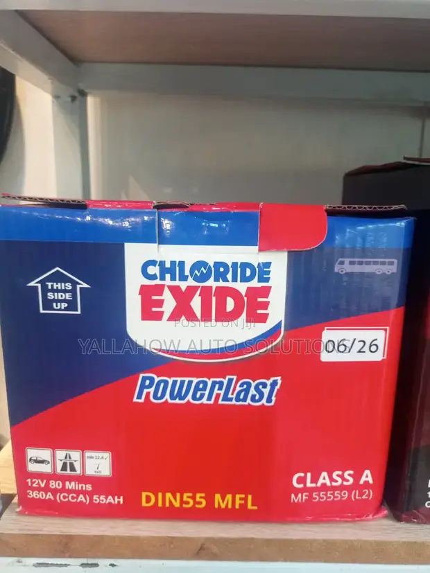 Exide Chloride DIN55 Maintenance-Free Battery - 1