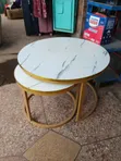 Double Table - White with Gold Finish - 1