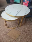 Double Table - White with Gold Finish - 3