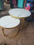 Double Table - White with Gold Finish - 4