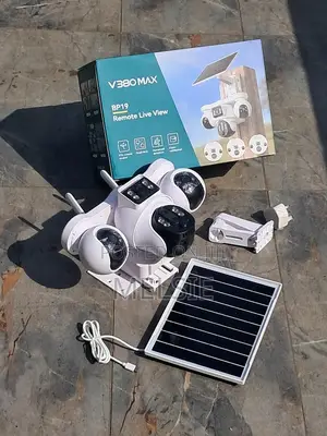 4 Lens Solar PTZ CCTV Camera V380 Pro Outdoor Wireless